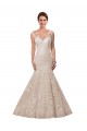 Lace Illusion Neck Mermaid White Wedding Dress Derby