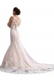 Tulle & Lace Illusion Neck Mermaid Ivory & Champagne Wedding Dress Derby