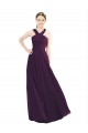 Soft Chiffon Halter Neck A-Line Grape Bridesmaid Dress Derby
