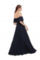 Soft Chiffon Off the Shoulder A-Line Dark Navy Prom Dress / Bridesmaid Dress Derby