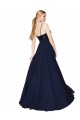 Soft Chiffon & Sequin High Neck A-Line Dark Navy Semi Formal Evening Dress / Prom Dress / Bridesmaid Dress Derby