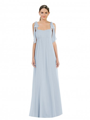 Soft Chiffon Sweetheart Low Back A-Line Sea Glass Semi Formal Evening Dress / Bridesmaid Dress Derby