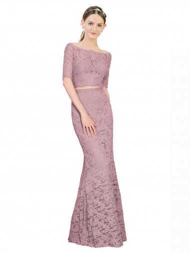 Lace Off the Shoulder Mermaid Prom Dress / Bridesmaid Dress Derby