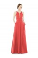Satin Jewel Neck A-Line Firecracker Bridesmaid Dress Derby