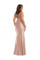 Silk like Satin V-Neck Mermaid Dusty Pink Formal Plus Size Evening Gown / Prom Dress / Bridesmaid Dress Derby