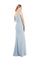 Stretch Crepe Bateau Neck Backless Trumpet Light Sky Blue Semi Formal Evening Dress / Prom Dress / Bridesmaid Dress Derby