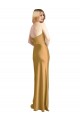 Stretch Satin Strapless A-Line Gold Formal Evening Gown / Prom Dress / Bridesmaid Dress Derby