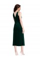 Stretch Velvet Cowl Neck V-Back Sheath Dark Green Evening Gown / Prom Dress / Bridesmaid Dress Derby