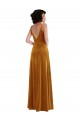 Stretch Velvet V-Neck V-Back Trumpet Gold Semi Formal Evening Dress / Prom Dress / Bridesmaid Dress Derby